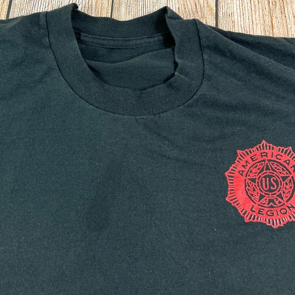 Vintage 90s American Legion Black T Shirt Poppy Run 1997 Large - Picture 4 of 6
